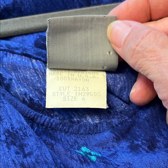 Vintage Rabbit Rabbit Rabbit Blue Floral Dress - Picture 4 of 7